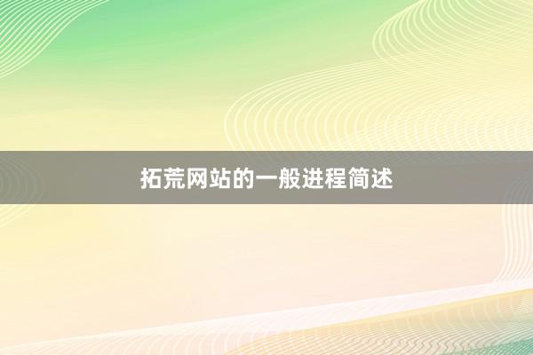 拓荒网站的一般进程简述