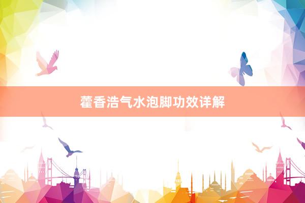 藿香浩气水泡脚功效详解